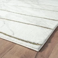 Luna Ivory 6 ft. x 9 ft. Striped Polyester Area Rug by Abani -Abani Sales ivory abani area rugs lun300a 6 c3 1000