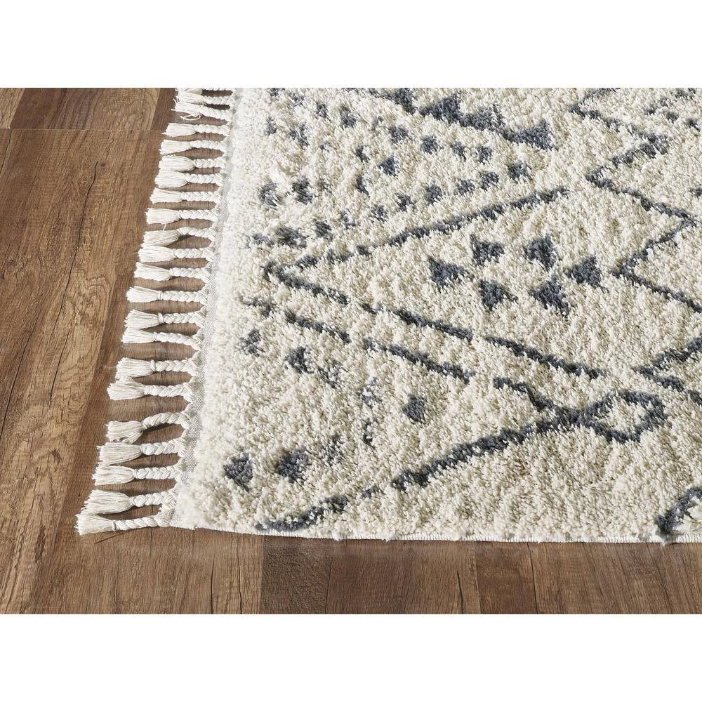 Willow Ivory 7.9 ft. x 10.2 ft. Moroccan Polypropylene Area Rug by Abani 4 Willow Ivory 7.9 ft. x 10.2 ft. Moroccan Polypropylene Area Rug by Abani - Image 2