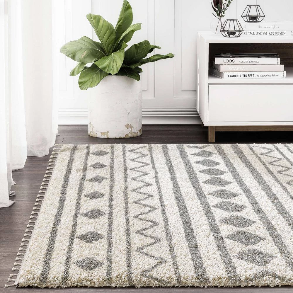 Willow Ivory 7 ft. 9 in. x 10 ft. 2 in. Moroccan Polypropylene Area Rug by Abani 10 Willow Ivory 7 ft. 9 in. x 10 ft. 2 in. Moroccan Polypropylene Area Rug by Abani - Image 8