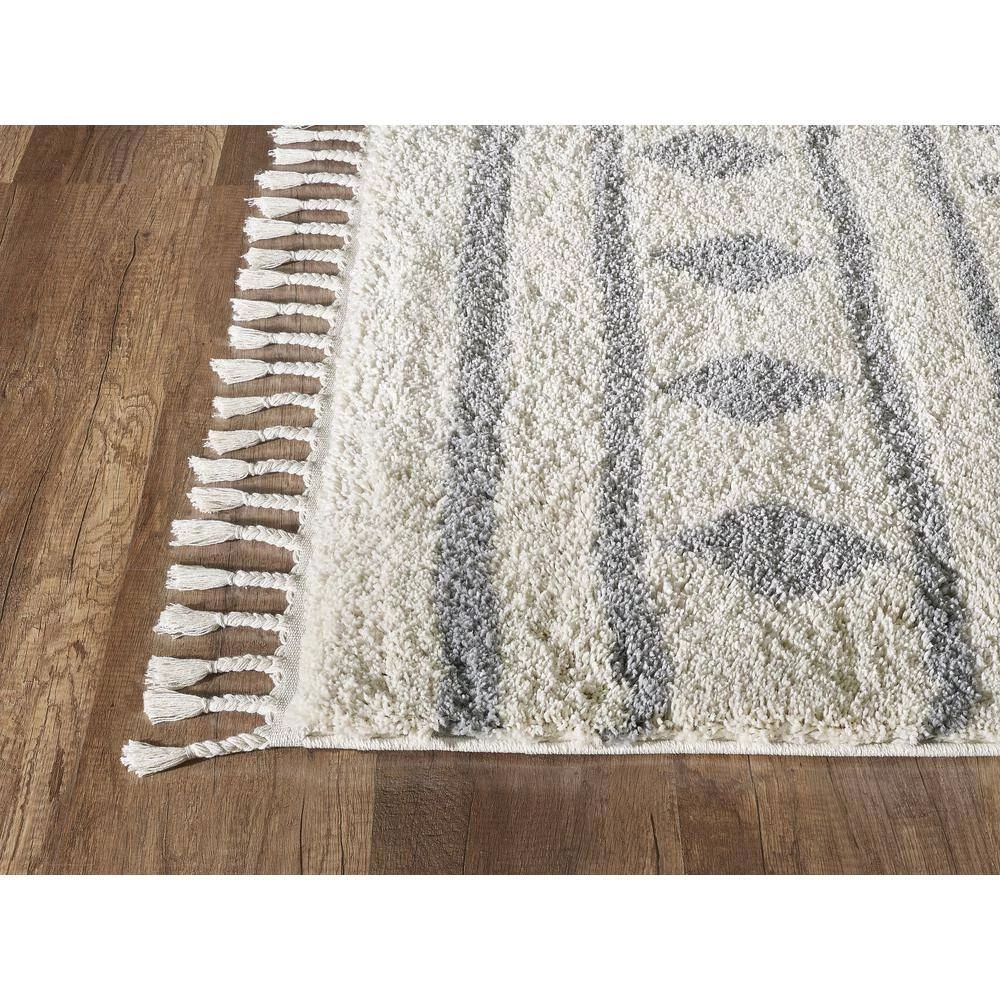 Willow Ivory 7 ft. 9 in. x 10 ft. 2 in. Moroccan Polypropylene Area Rug by Abani 4 Willow Ivory 7 ft. 9 in. x 10 ft. 2 in. Moroccan Polypropylene Area Rug by Abani - Image 2