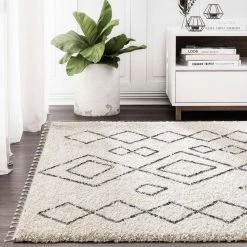 Willow Ivory 5 ft. 3 ft. x 7 ft. 6 in. Moroccan Polypropylene Area Rug by Abani -Abani Sales ivory abani area rugs wil130a 5 31 1000
