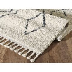 Willow Ivory 5 ft. 3 ft. x 7 ft. 6 in. Moroccan Polypropylene Area Rug by Abani -Abani Sales ivory abani area rugs wil130a 5 4f 1000