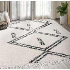 Willow Ivory 6 ft. x 9 ft. Shag Polypropylene Area Rug by Abani -Abani Sales ivory abani area rugs wil150a 6 31 1000
