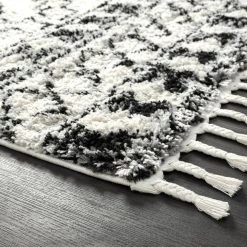 Willow Ivory 5 ft. 3 ft. x 7 ft. 6 in. Shag Polypropylene Area Rug by Abani -Abani Sales ivory abani area rugs wil180a 5 1f 1000