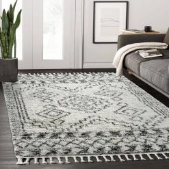 Willow Ivory 5 ft. 3 ft. x 7 ft. 6 in. Shag Polypropylene Area Rug by Abani -Abani Sales ivory abani area rugs wil180a 5 31 1000