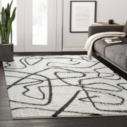 Willow Ivory 7 ft. 9 in. x 10 ft. 2 in. Shag Polypropylene Area Rug by Abani -Abani Sales ivory abani area rugs wil190a 8 31 1000