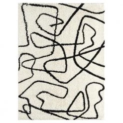 Willow Ivory 7 ft. 9 in. x 10 ft. 2 in. Shag Polypropylene Area Rug by Abani