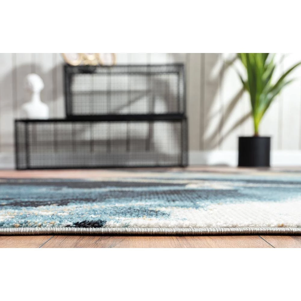 Azure Multi 5 ft. 3 in. x 7 ft. 6 in. Abstract Polyester Area Rug by Abani 7 Azure Multi 5 ft. 3 in. x 7 ft. 6 in. Abstract Polyester Area Rug by Abani - Image 5