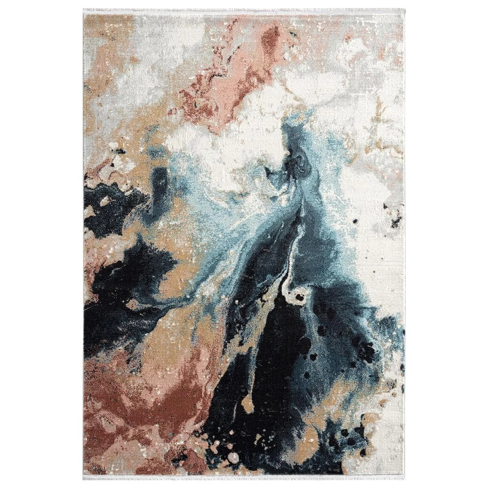 Azure Multi 5 ft. 3 in. x 7 ft. 6 in. Abstract Polyester Area Rug by Abani 3 Azure Multi 5 ft. 3 in. x 7 ft. 6 in. Abstract Polyester Area Rug by Abani