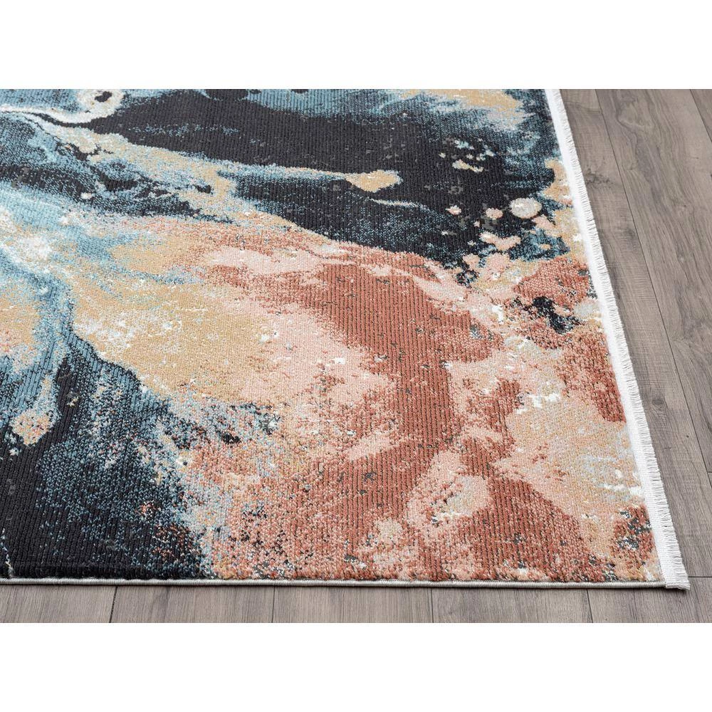 Azure Multi 5 ft. 3 in. x 7 ft. 6 in. Abstract Polyester Area Rug by Abani 4 Azure Multi 5 ft. 3 in. x 7 ft. 6 in. Abstract Polyester Area Rug by Abani - Image 2