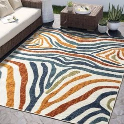Hampton Multi 4 ft. x 6 ft. Abstract Polypropylene Area Rug by Abani -Abani Sales multi colored abani area rugs ham200a 4 31 1000