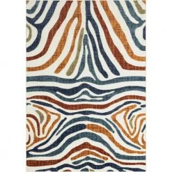 Hampton Multi 4 ft. x 6 ft. Abstract Polypropylene Area Rug by Abani