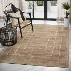 Jute Natural 7.9 ft. x 10.2 ft. Geometric Jute Area Rug by Abani -Abani Sales natural abani area rugs jut120a 8 31 1000