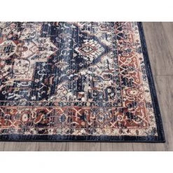 Babylon Navy 4 ft. x 6 ft. Oriental Polypropylene Area Rug by Abani -Abani Sales navy abani area rugs byl100a 4 40 1000