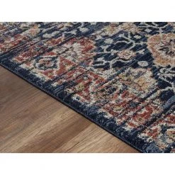 Babylon Navy 5 ft. 3 in. x 7 ft. 6 in. Oriental Polypropylene Area Rug by Abani -Abani Sales navy abani area rugs byl140a 5 1f 1000