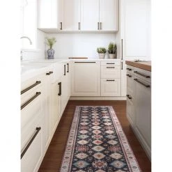 Paloma Navy 2 ft. x 10 ft. Oriental Polyester Area Rug by Abani -Abani Sales navy abani area rugs pal260a 29 44 1000