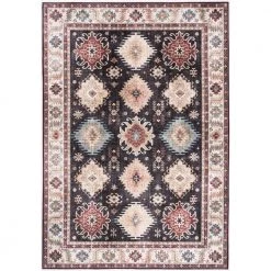 Paloma Navy 2 ft. x 10 ft. Oriental Polyester Area Rug by Abani