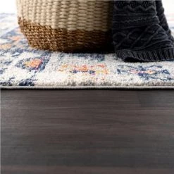 Malibu Navy Blue 6 ft. x 9 ft. Distressed Polypropylene Area Rug by Abani -Abani Sales navy blue abani area rugs mal100a 6 44 1000