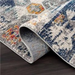 Malibu Navy Blue 6 ft. x 9 ft. Distressed Polypropylene Area Rug by Abani -Abani Sales navy blue abani area rugs mal100a 6 c3 1000