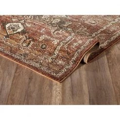 Mesa Orange 4 ft. x 6 ft. Distressed Polypropylene Area Rug by Abani -Abani Sales orange abani area rugs mes120a 4 4f 1000