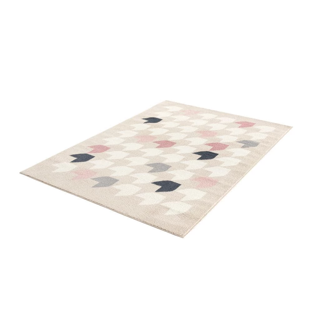 Abani Rugs Deco DEC160A Beige Pink 4 ft. x 6 ft. Houndstooth Area Rug 8 Abani Rugs Deco DEC160A Beige Pink 4 ft. x 6 ft. Houndstooth Area Rug - Image 6