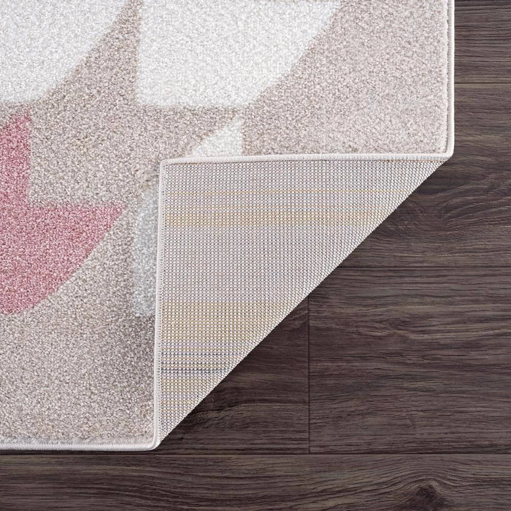 Abani Rugs Deco DEC160A Beige Pink 4 ft. x 6 ft. Houndstooth Area Rug 6 Abani Rugs Deco DEC160A Beige Pink 4 ft. x 6 ft. Houndstooth Area Rug - Image 4