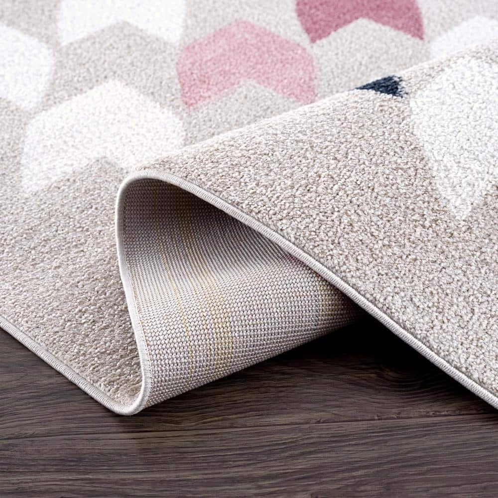 Abani Rugs Deco DEC160A Beige Pink 4 ft. x 6 ft. Houndstooth Area Rug 5 Abani Rugs Deco DEC160A Beige Pink 4 ft. x 6 ft. Houndstooth Area Rug - Image 3