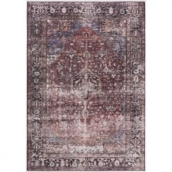Paloma Red 6 ft. x 9 ft. Oriental Polyester Area Rug by Abani