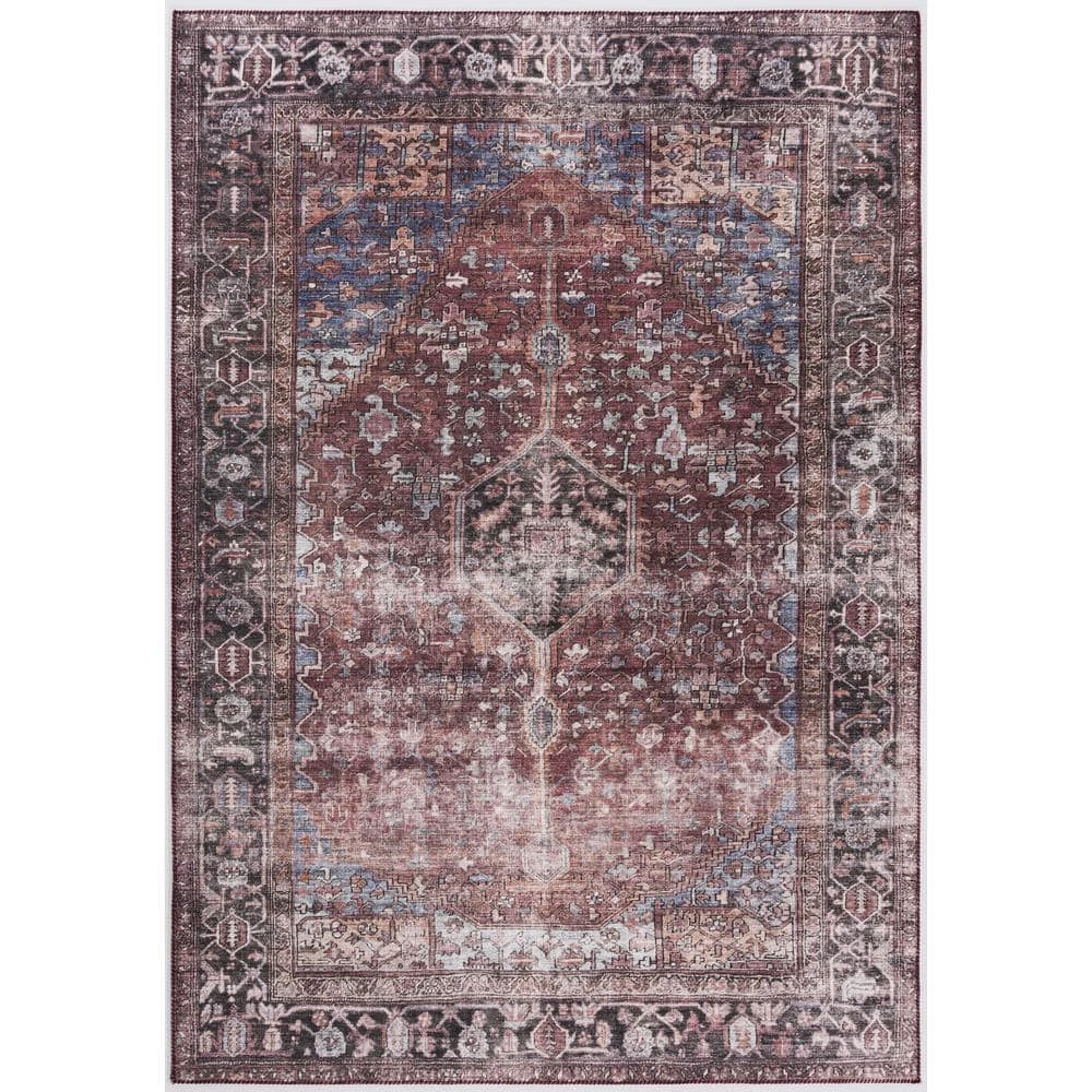 Paloma Red 6 ft. x 9 ft. Oriental Polyester Area Rug by Abani 3 Paloma Red 6 ft. x 9 ft. Oriental Polyester Area Rug by Abani