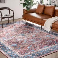 Paloma Red 2 ft. x 10 ft. Oriental Polyester Area Rug by Abani 17 Paloma Red 2 ft. x 10 ft. Oriental Polyester Area Rug by Abani -Abani Sales red abani area rugs pal170a 29 31 1000