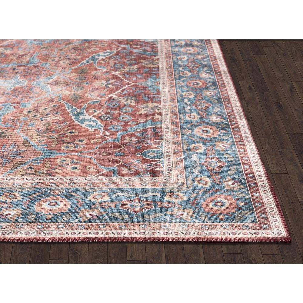 Paloma Red 2 ft. x 10 ft. Oriental Polyester Area Rug by Abani 4 Paloma Red 2 ft. x 10 ft. Oriental Polyester Area Rug by Abani - Image 2