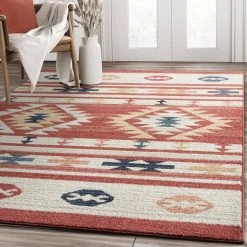 Sedona Red 5 ft. 3 ft. x 7 ft. 6 in. Oriental Polypropylene Area Rug by Abani -Abani Sales red abani area rugs sed200a 5 31 1000