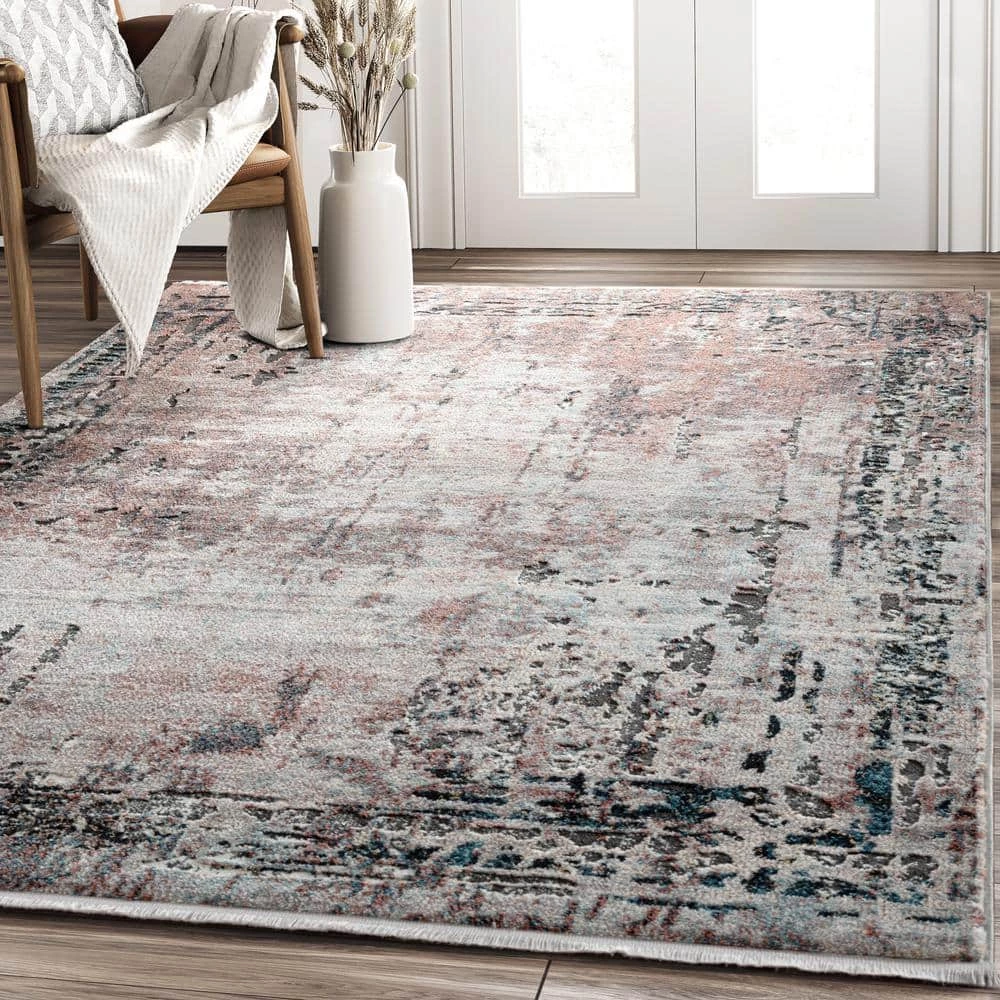 Azure Rust 5 ft. 3 in. x 7 ft. 6 in. Oriental Polyester Area Rug by Abani 9 Azure Rust 5 ft. 3 in. x 7 ft. 6 in. Oriental Polyester Area Rug by Abani - Image 7