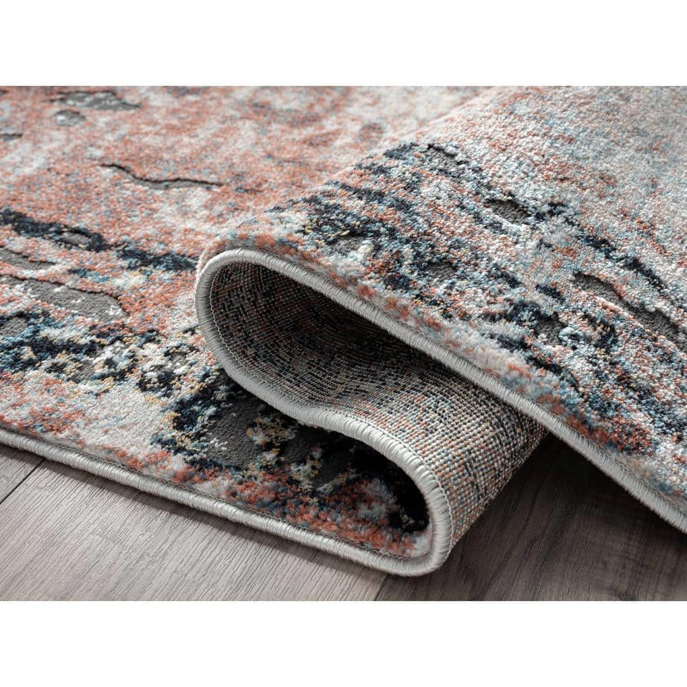 Azure Rust 5 ft. 3 in. x 7 ft. 6 in. Oriental Polyester Area Rug by Abani 6 Azure Rust 5 ft. 3 in. x 7 ft. 6 in. Oriental Polyester Area Rug by Abani - Image 4