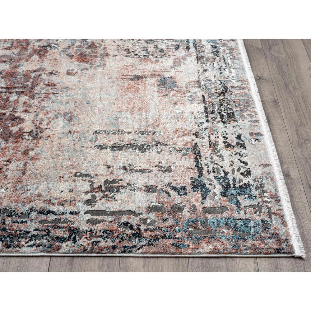 Azure Rust 5 ft. 3 in. x 7 ft. 6 in. Oriental Polyester Area Rug by Abani 4 Azure Rust 5 ft. 3 in. x 7 ft. 6 in. Oriental Polyester Area Rug by Abani - Image 2