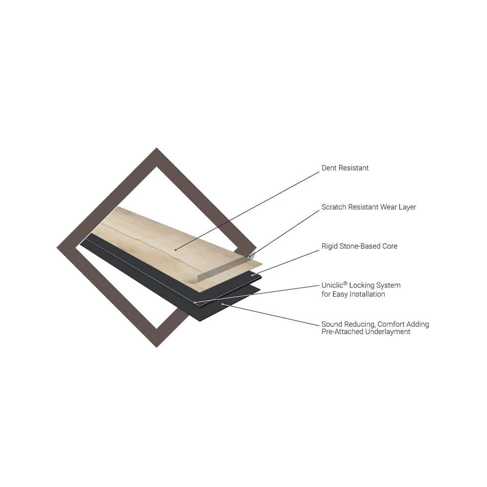 Aubrey Sea Isle Gray 9 in. x 60 in. Rigid Core Luxury Vinyl Plank Flooring (52 cases/1166.88 sq. ft./pallet) by A&A Surfaces 7 Aubrey Sea Isle Gray 9 in. x 60 in. Rigid Core Luxury Vinyl Plank Flooring (52 cases/1166.88 sq. ft./pallet) by A&A Surfaces - Image 5