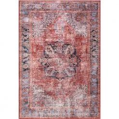 Abani Rugs Lola LOL110A Vintage Terracotta 7 ft. 9 in. x 10 ft. 2 in. Medallion Area Rug