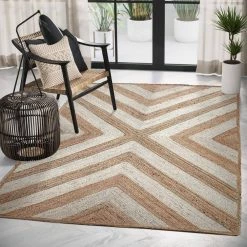 Jute White 6 ft. x 9 ft. Geometric Jute Area Rug by Abani -Abani Sales white abani area rugs jut100a 6 31 1000