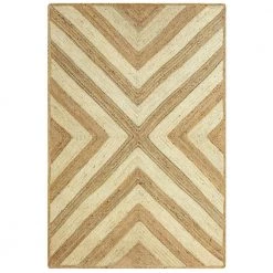Jute White 6 ft. x 9 ft. Geometric Jute Area Rug by Abani