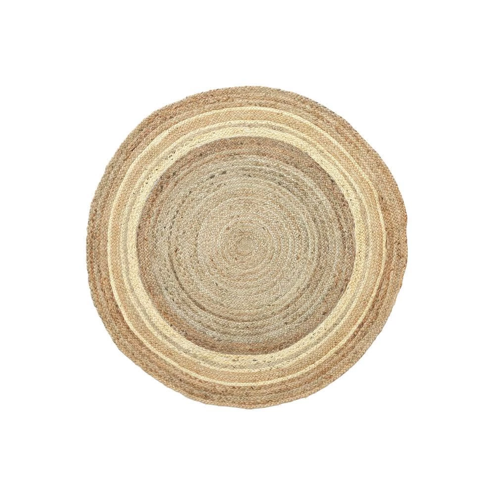 Jute White 6 ft. Round Abstract Jute Area Rug by Abani 3 Jute White 6 ft. Round Abstract Jute Area Rug by Abani