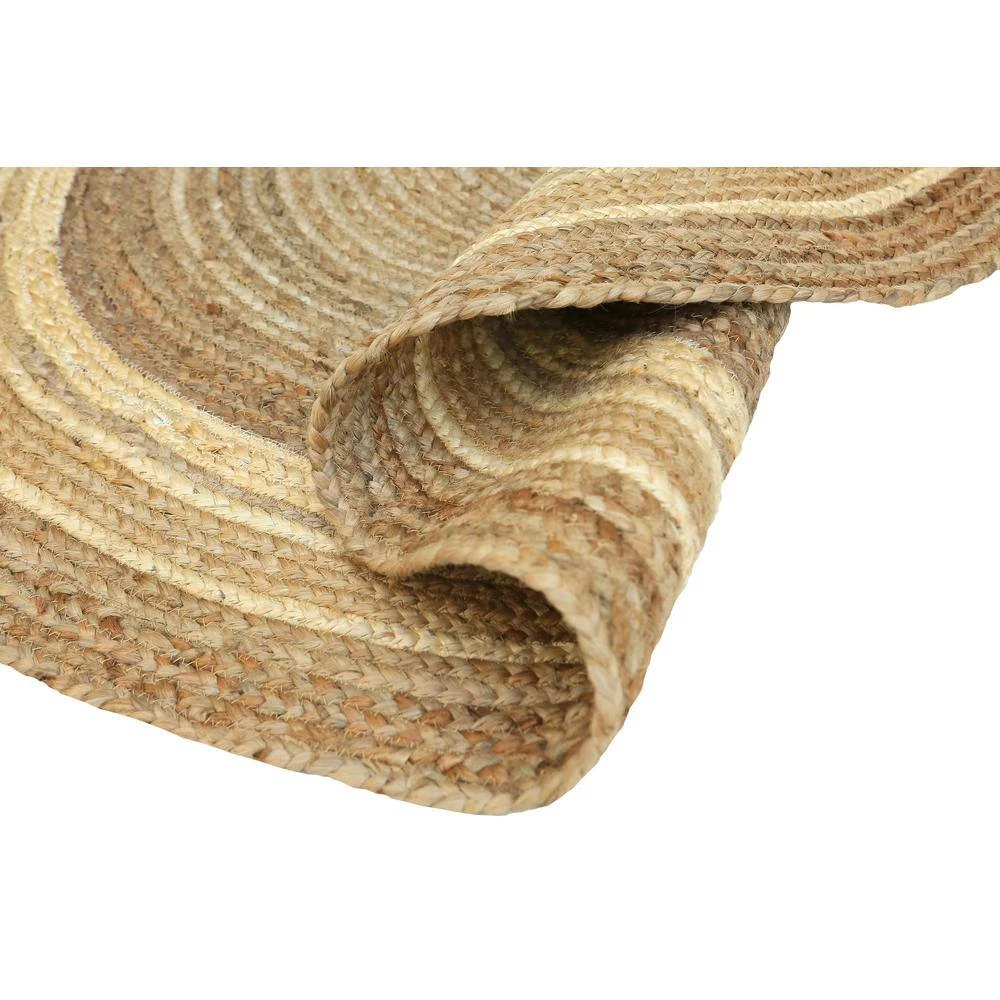 Jute White 6 ft. Round Abstract Jute Area Rug by Abani 5 Jute White 6 ft. Round Abstract Jute Area Rug by Abani - Image 3