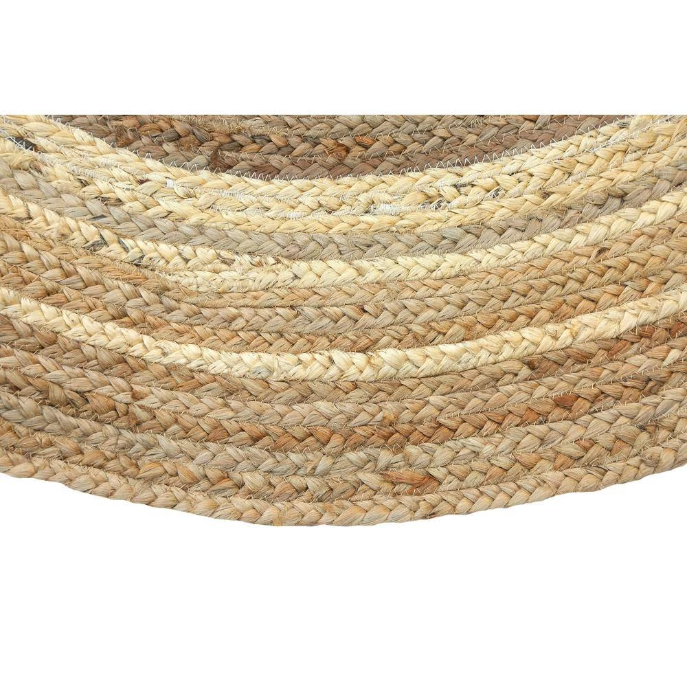 Jute White 6 ft. Round Abstract Jute Area Rug by Abani 4 Jute White 6 ft. Round Abstract Jute Area Rug by Abani - Image 2