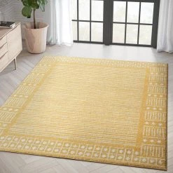 Casa Yellow 7.9 ft. x 10.2 ft. Oriental Polypropylene Area Rug by Abani -Abani Sales yellow abani area rugs cas210a 8 31 1000