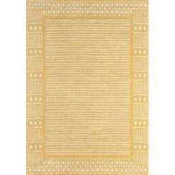 Casa Yellow 7.9 ft. x 10.2 ft. Oriental Polypropylene Area Rug by Abani